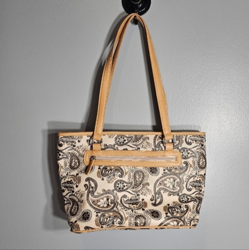 Kim Rogers Saffiano Paisley Tote Bag New Without Tags - Picture 2 of 7